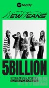 NewJeans歌曲声田累计播放量突破50亿次